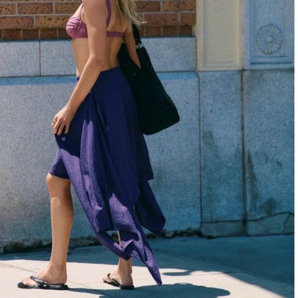 FREE PEOPLE INDIGO SWEATER SKIRT - Picture 3 of 11